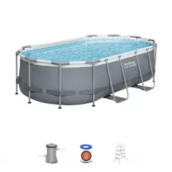 Бассейн каркасный 424x250x100 см овальный с аксессуарами, фильтром BESTWAY 56620