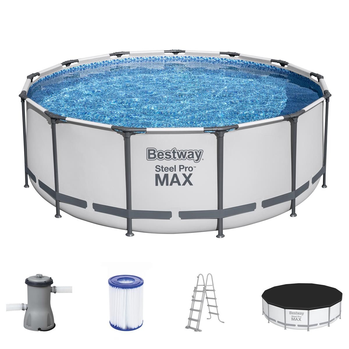 Каркасный бассейн 396x122 см с аксессуарами, стальной, BESTWAY 5618W Каркасный бассейн 396x122 см с аксессуарами, стальной, BESTWAY 5618W